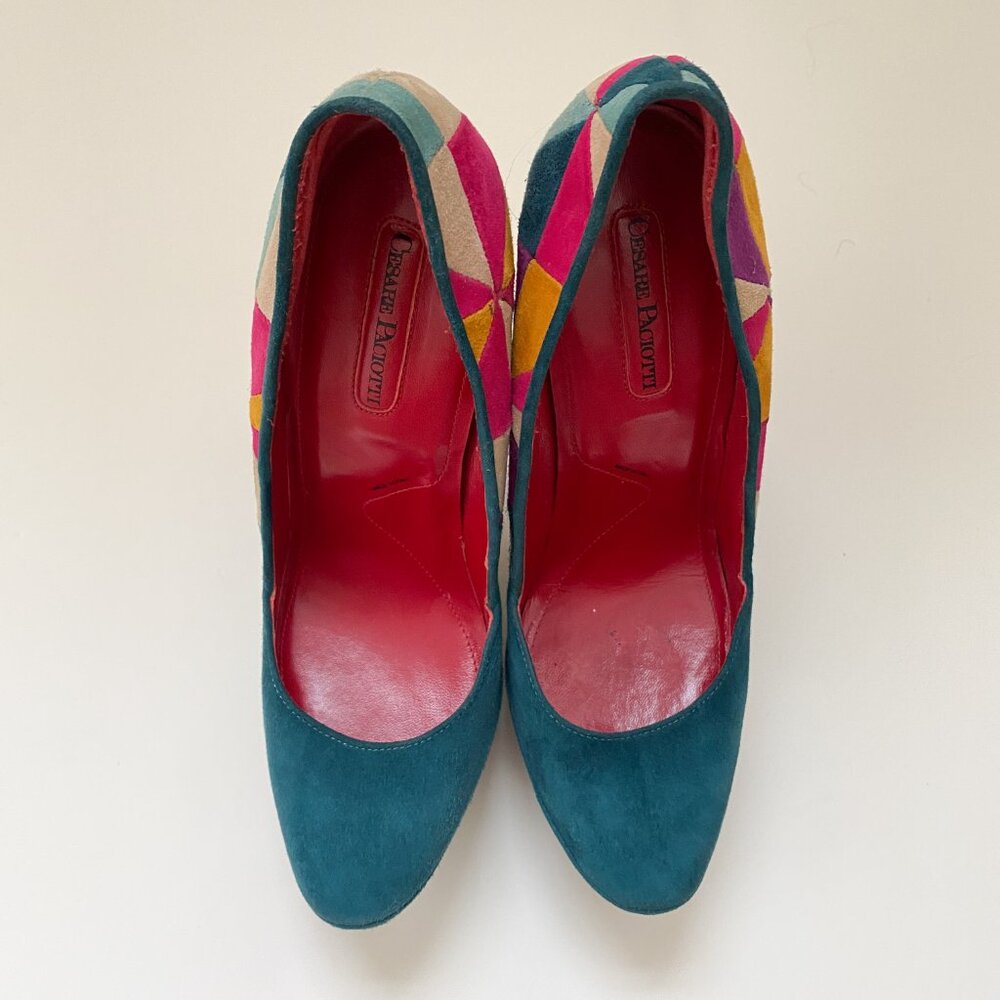 Cesare Paciotti Patchwork Suede Pumps - image 3